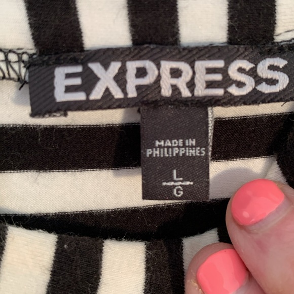 Express Black & White Striped Sleeveless Midi Dress - Picture 4 of 10